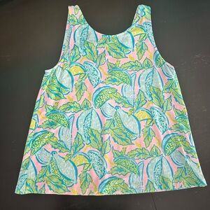 Lilly Pulitzer Kristen Top Vitamin Sea Size L Swing Tank Top Criss-Cross Back